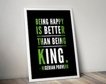 Nigerian Proverb Art Print: Inspirational African Wall Decor