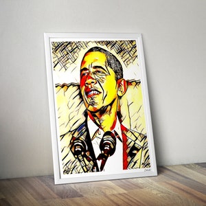 Barack Obama - Wall Art Print - Modern Black Art Poster  - Civil Rights Art