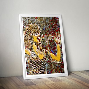 Tina Turner  Print - Modern Black Art Poster - Wall Art