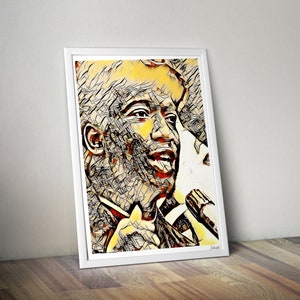 Fred Hampton - Wand kunstdruck - Modernes Schwarzes Kunstposter