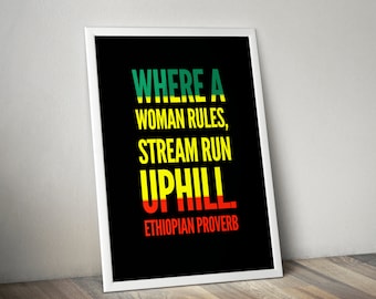 Ethiopian Proverb Art Print: Inspirational African Decor