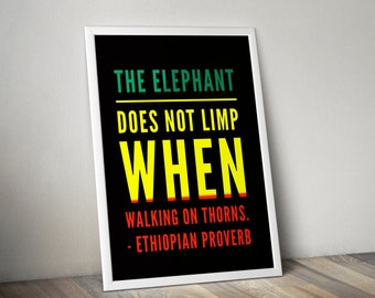 Ethiopian Proverb Art Print: Inspirational African Wall Decor