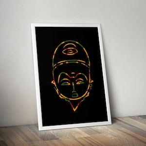 West African - African Mask - Special Edition Print - African Art Decor