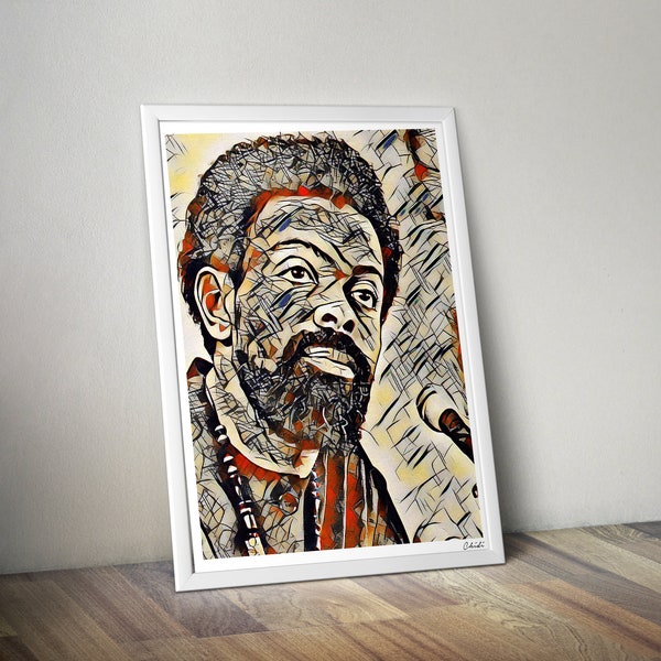 Amiri Baraka - Stampa artistica da parete - Poster moderno in stile nero
