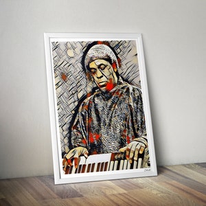 Sun Ra - Wall Art Print - Modern Black Art Poster  - Musician Print