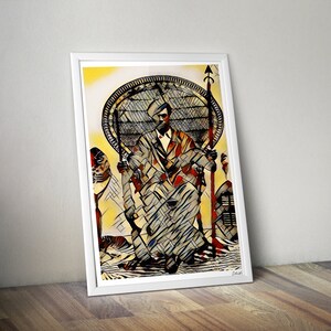 Huey P Newton - Wall Art Print - Modern Black Art Poster  - Civil Rights Art