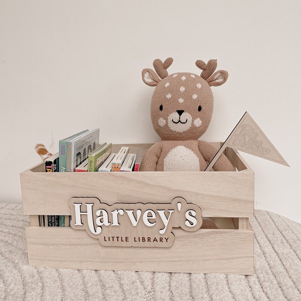 Personalised Book Crate | Children’s Book Box | Toy Box | Birthday Crate | Story Book Box | Storage Organizer For Kids