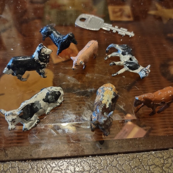 Cast Iron Farm Animals Figurine Etsy