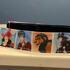 Disney Villain non slip Headband featuring Captain Hook, Lady Tremaine, Scar, Maleficent, Cruella, Jafar and Ursula