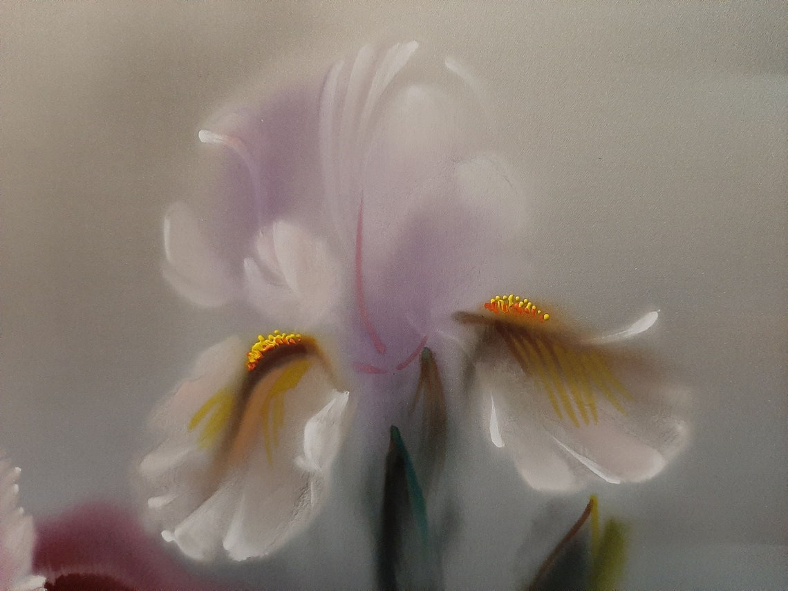 Irises Batik Silk Scarf Hand Paintedgift for Women Etsy