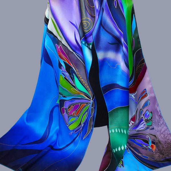 Black Butterfly Embellished Scarf main image 1