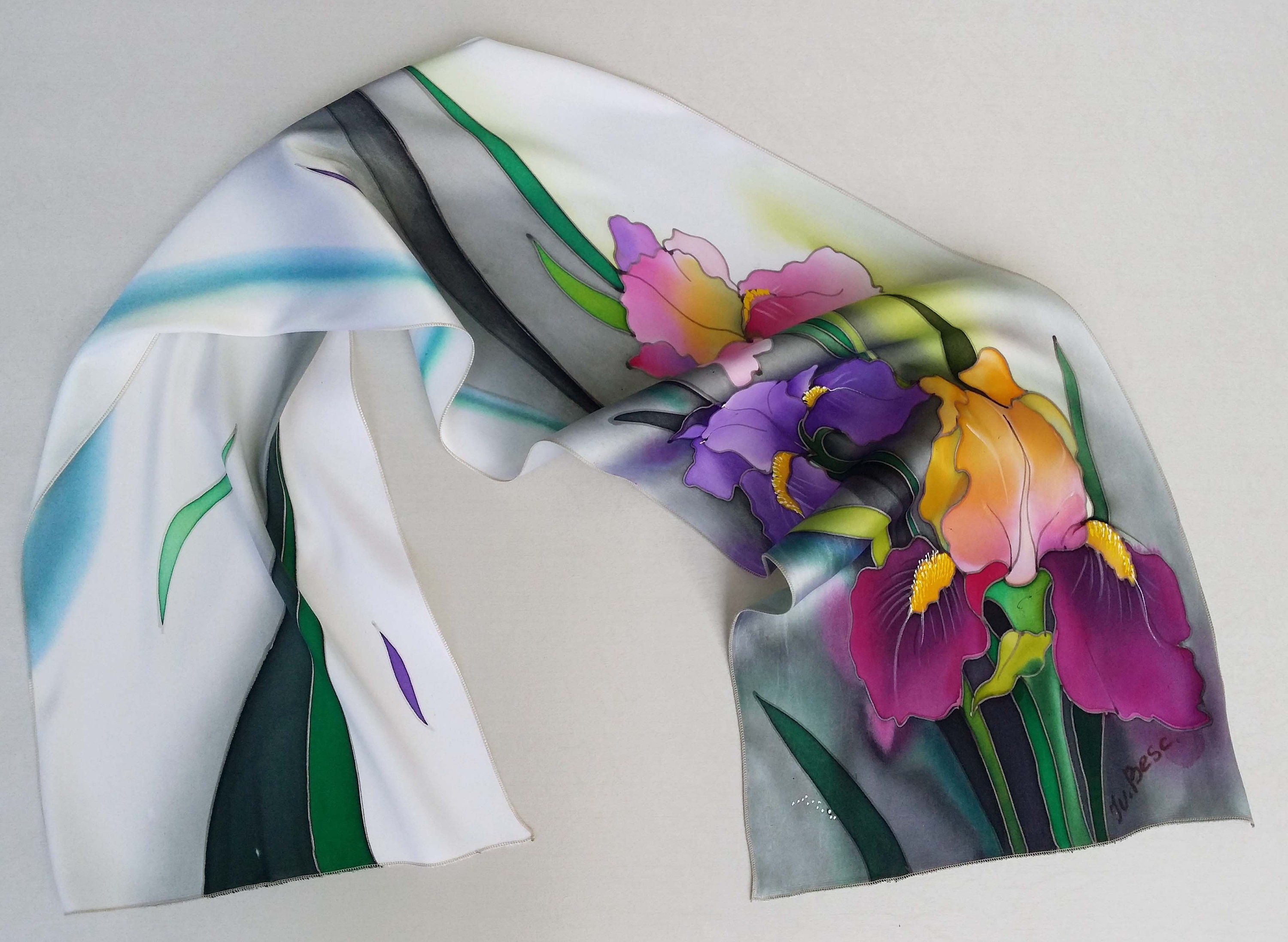 5 Stück Seidentücher Set - Batik Design Haarbänder 90x6cm Polyester