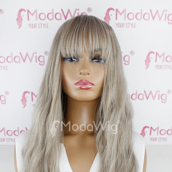 Long Full Cap Wig With Bangs Etsy