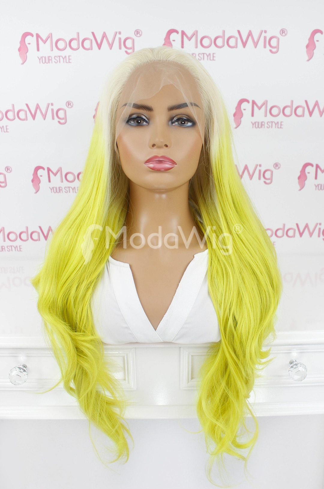 Long Green Wavy Lace Front Wig Long Lace Front Wig High Quality Lace