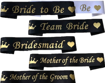 Team Bride Sashes, Hen Party Sashes, Bride to Be, Hen Party Accessory