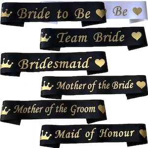 Team Bride Sashes, Hen Party Sashes, Bride to Be, Hen Party Accessory