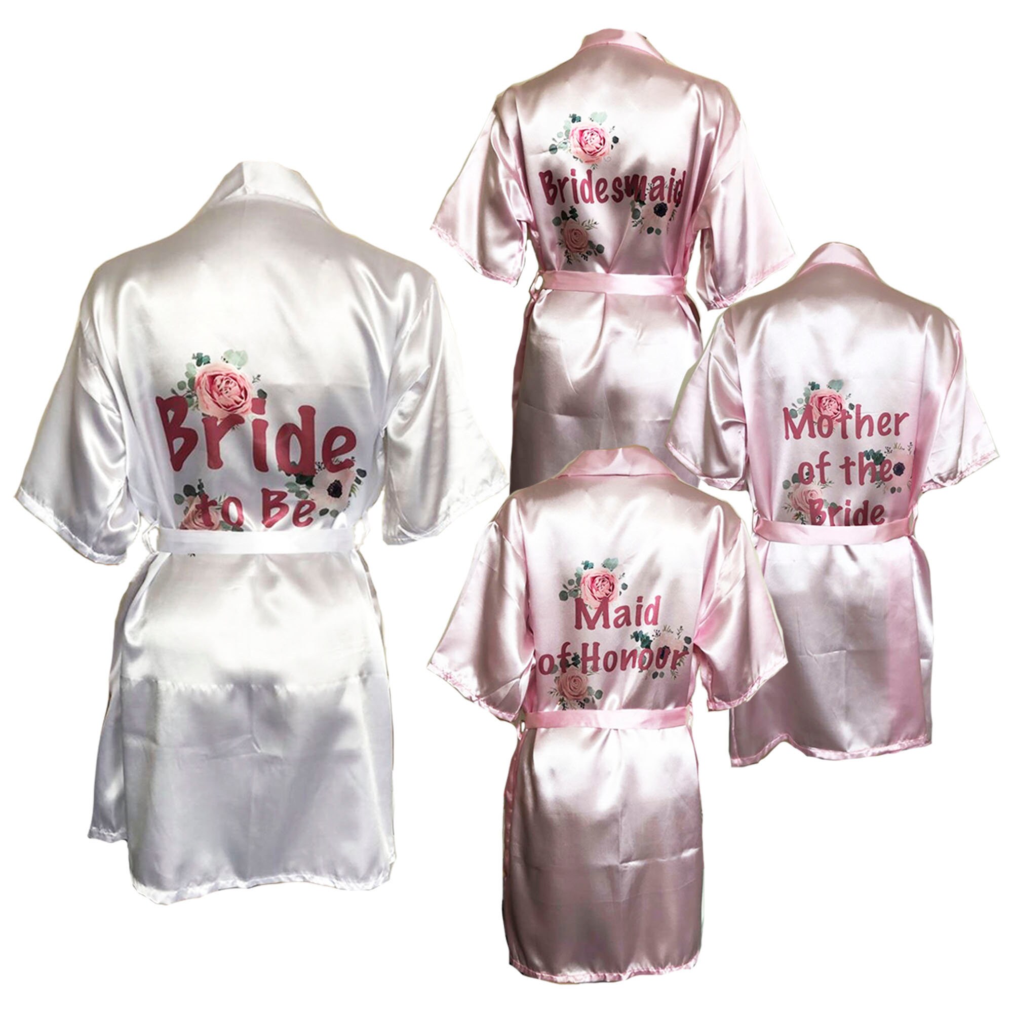 Image of Floral Bride To Be Robe, Kimono, Hen Party Dressing Gown, Spa Party, Classy Robe