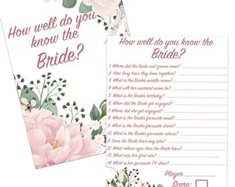12x How well do you know the Bride Cards, Hen Party Games, Hen Party Keepsake Gift, Hen Party Accessories, Who knows the bride best