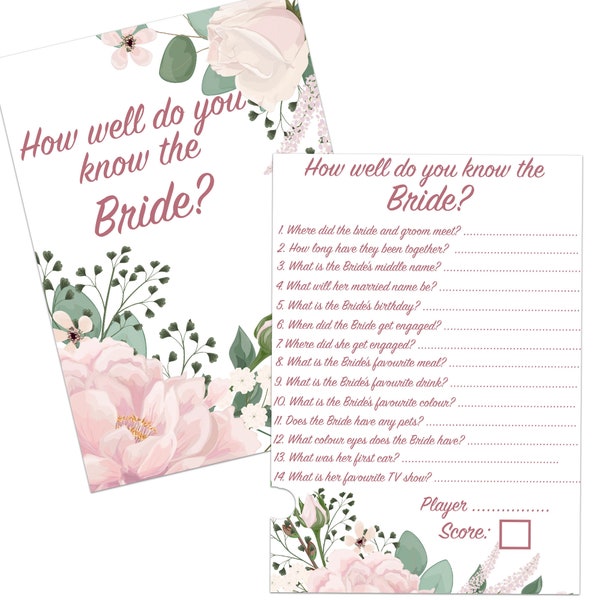 24x How well do you know the Bride Cards, Hen Party Games, Hen Party Keepsake Gift, Hen Party Accessories, Who knows the bride best