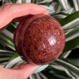 Natural red orange Aventurine sphere from India