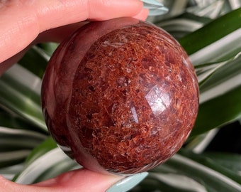 Natural red orange Aventurine sphere from India