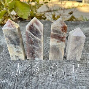 Moonstone Sunstone tower, natural, purified with Palo Santo & infused with Reiki energy You choose Yin Yang energy, balance image 3