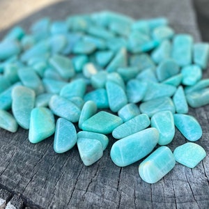 Natural Amazonite from Mozambique, purified with Palo Santo & infused with Reiki energy Heart Chakra, positivity, joy, self-confidence image 1