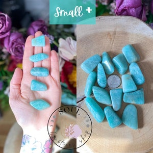Natural Amazonite from Mozambique, purified with Palo Santo & infused with Reiki energy Heart Chakra, positivity, joy, self-confidence Small + ~ 2.5 to 3 cm