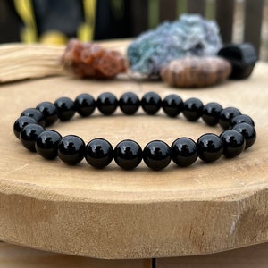Black Obsidian bracelet | Natural gemstone bracelet | Mala bracelet | Yoga jewelry | Healing crystal bracelet | black obsidian crystal