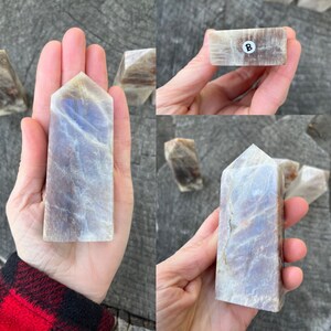 Moonstone Sunstone tower, natural, purified with Palo Santo & infused with Reiki energy You choose Yin Yang energy, balance image 5