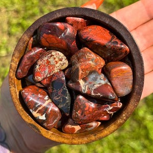 Natural Brecciated Jasper tumbled from Northern Cape in South Africa