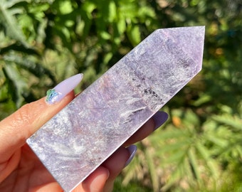 GemLepidolite tower, natural quality Lepidolite, piece No. 599, Healing crystal, depression and anxiety relief - purple crystal