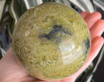 Rare* Large Jadeite Serpentine sphere from Peru, natural Serpentine crystal, crystal sphere, healing crystal, Hara Chakra healing