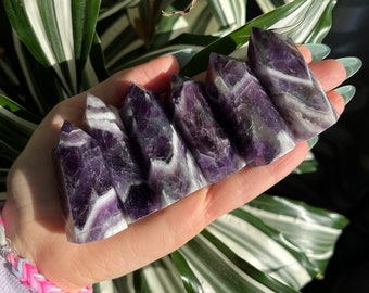 Natural mini Dream Amethyst tower - you choose - infused with Reiki energy - Crown Chakra, stress and anxiety relief, insomnia