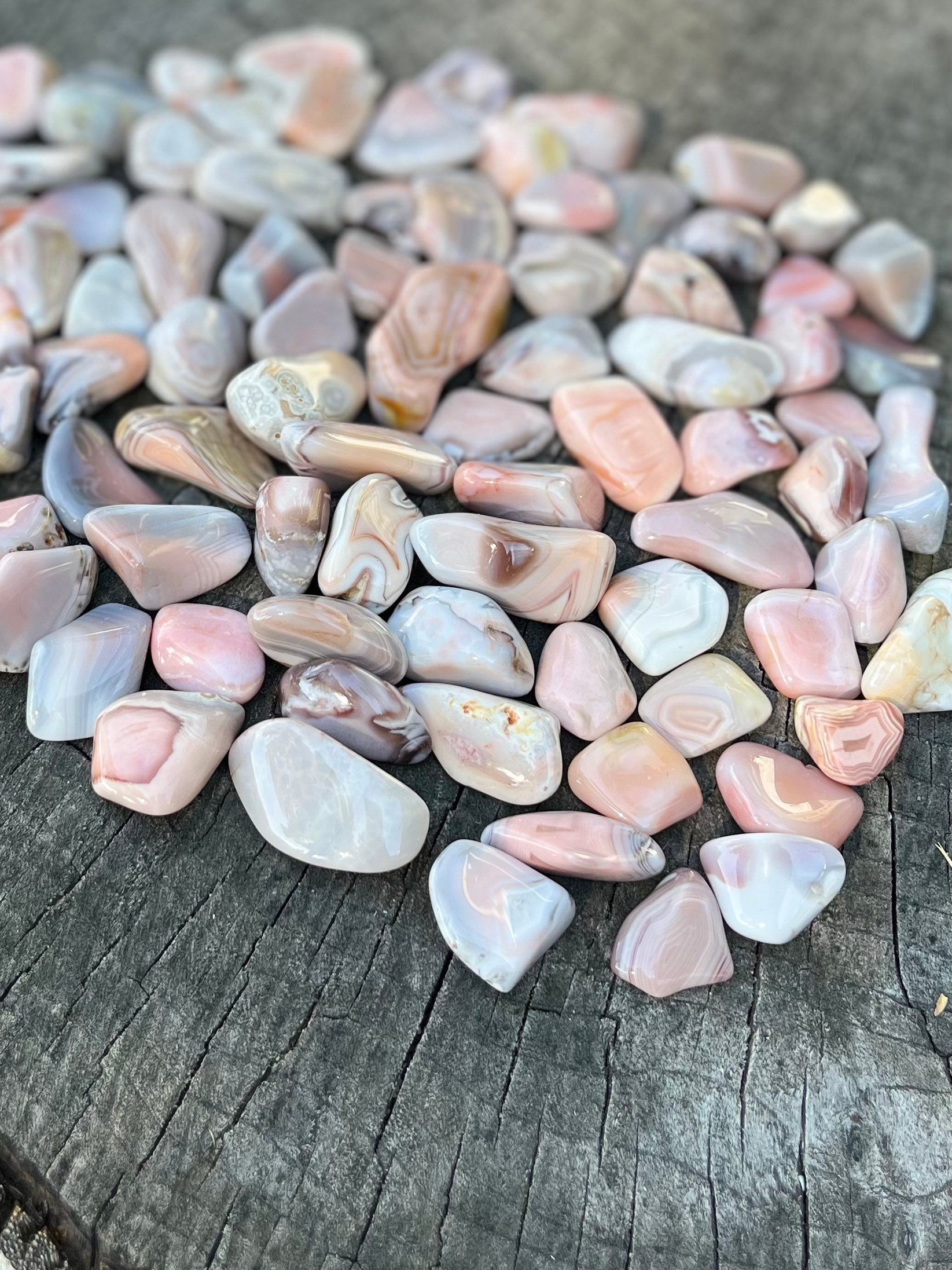 Pink and shop grey stone