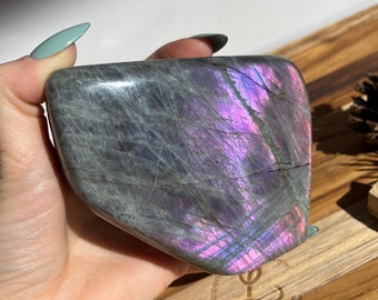 Natural pink and purple Labradorite free form - beautiful flashes - piece No. 760, Healing crystal for protection, Intuition