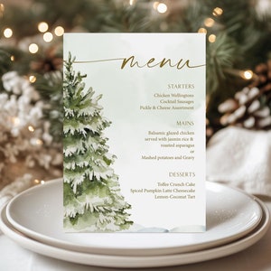 Cardápio de Festa de Natal, Cardápio Editável, Cardápio de Festa de Fim de Ano para Imprimir, Cardápio para Imprimir, Corjl, CT24