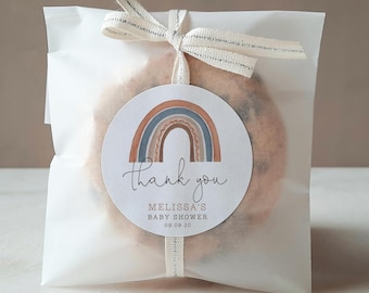 Boho Rainbow Favor Tag Template: Editable Thank You (Corjl)