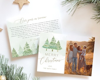 Year in Review Christmas Photo Card Template (Digital)