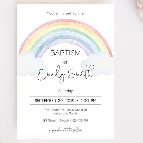 Editable LDS Baptism Invitation Printable LDS Baptism - Etsy