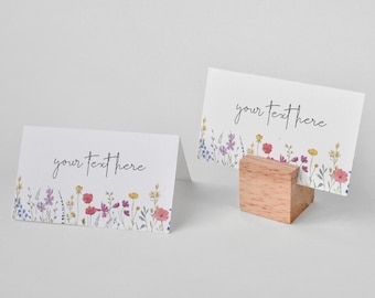 Wildflower Place Card Template, Editable Place Card Template, Name Card, Seating Card, Wildflower Bridal Shower Decor, Corjl, WF11