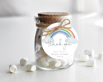 Rainbow Thank You Favor Tag Template: Editable Baby Shower (Corjl)