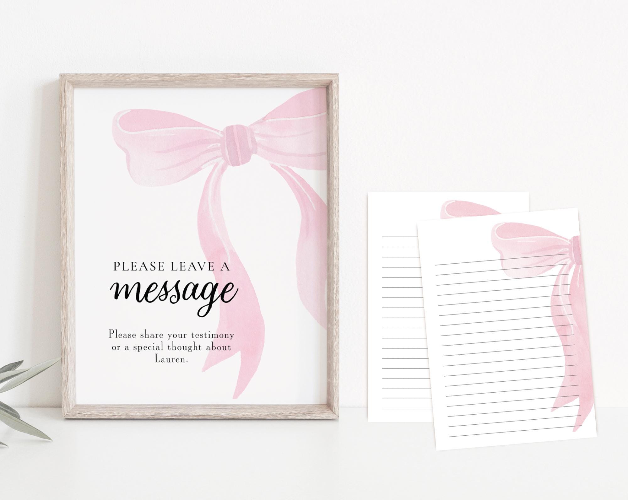Pink Testimony Pink Bow Baptism Testimony Cards (printable) - Etsy
