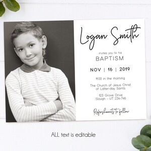 EDITABLE, LDS Baptism Invitation Template, Printable Baptism ...
