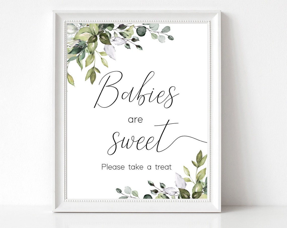 Greenery Signs Baby Shower Signs Custom Sign Printable - Etsy