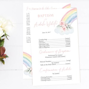 Editable LDS Baptism Program Printable, LDS Baptism Invitation ...