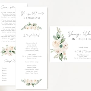 Young Women in Excellence Invitation & Program (Editable, Instant Download)