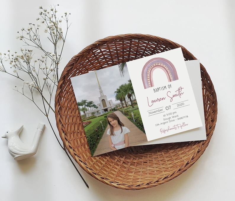 Editable LDS Baptism Invitation Template Printable Baptism - Etsy