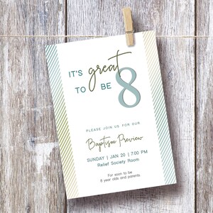 LDS Baptism Preview Printable Invitation, EDITABLE Invitation Printable ...