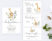 Jungle Baby Shower Invitation: Safari Animals, Editable Printable (Corjl)